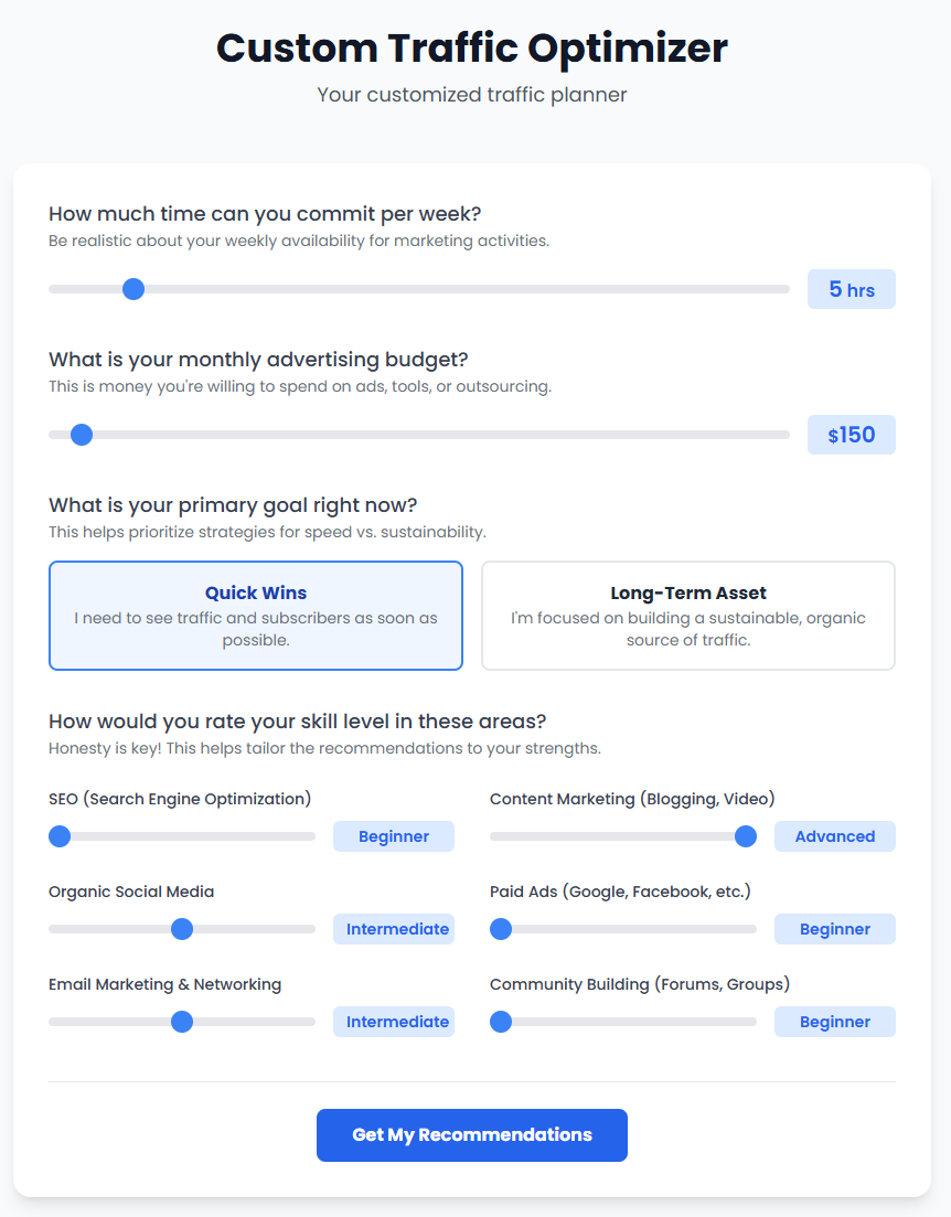 Traffic Optimizer Screenshot